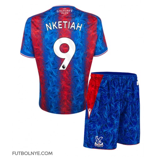 Camiseta Crystal Palace Eddie Nketiah #9 Primera Equipación para niños 2024-25 manga corta (+ pantalones cortos)